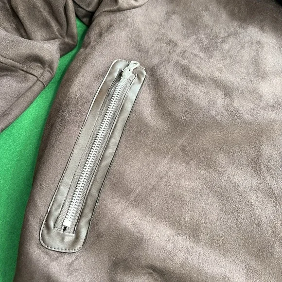 Robert Graham Vegan Faux Suede Dark Brown Full Zip Bomber Jacket RG-51 Men Small - Picture 10 of 11